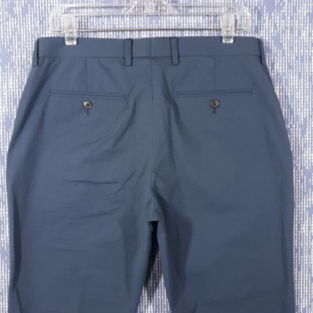 J.CREW Destination Pants Mens 33 x 30 Stretch Straight Performance Seersucker